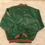 Vintage NCAA Green Miami Hurricanes Satin Snap Jacket