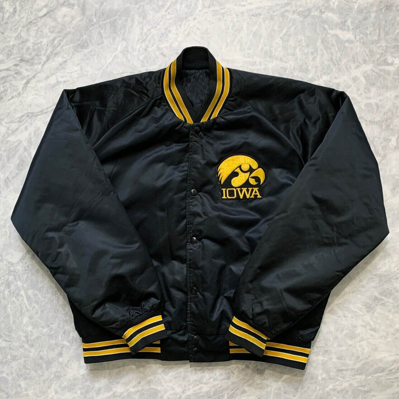 Vtg-Iowa-Hawkeyes-Spellout-Satin-Bomber-Jacket-1 Vtg-Iowa-Hawkeyes-Spellout-Satin-Bomber-Jacket