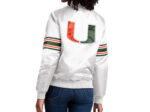 White Miami Hurricanes Satin Jacket