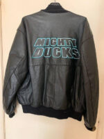 Anaheim Mighty Ducks NHL Black Leather Jacket