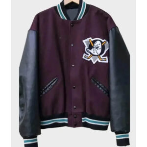 Anaheim Mighty Ducks Purple Black NHL Varsity Jacket