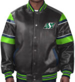 CFL-Saskatchewan-Roughriders-Multicolor-Leather-Jacket