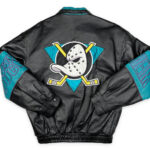 NHL Blue Black Anaheim Mighty Ducks Leather Jacket