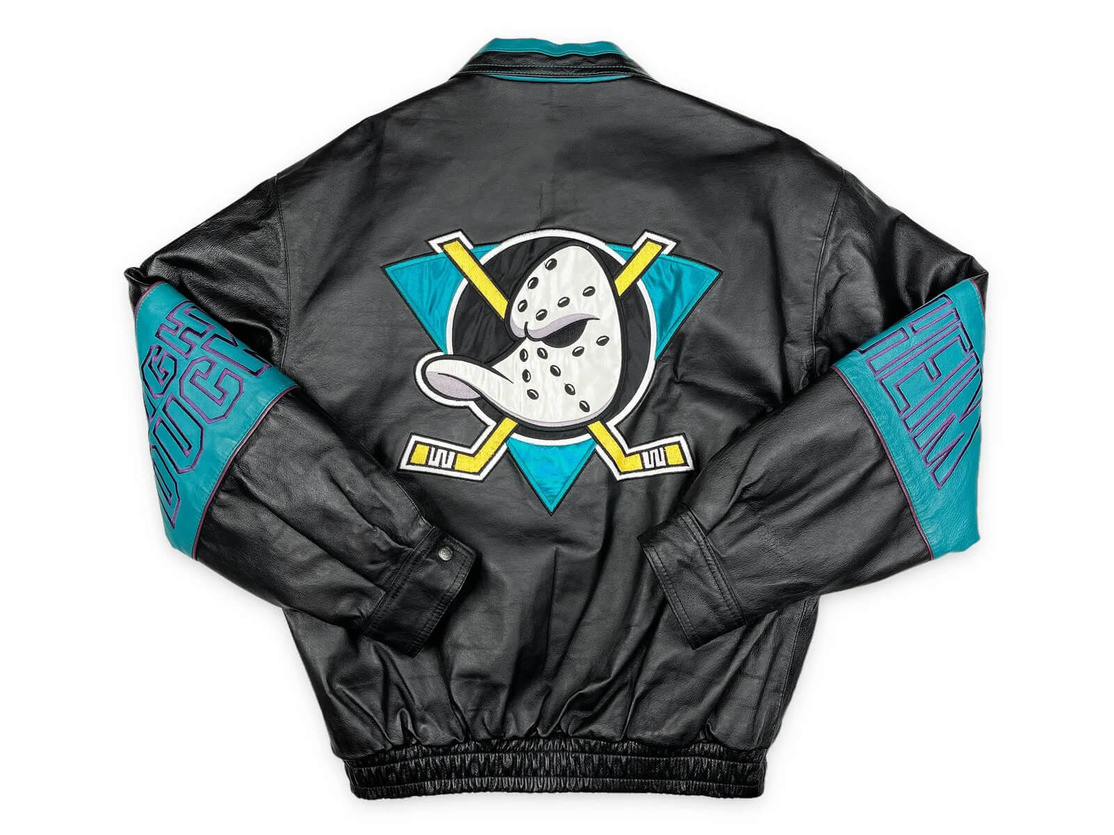 NHL Blue Black Anaheim Mighty Ducks Leather Jacket (1) NHL Blue Black Anaheim Mighty Ducks Leather Jacket