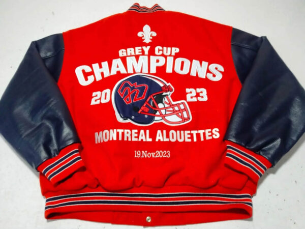 Red-Blue-Montreal-Alouettes-2023-Grey-Cup-Champions-Jacket