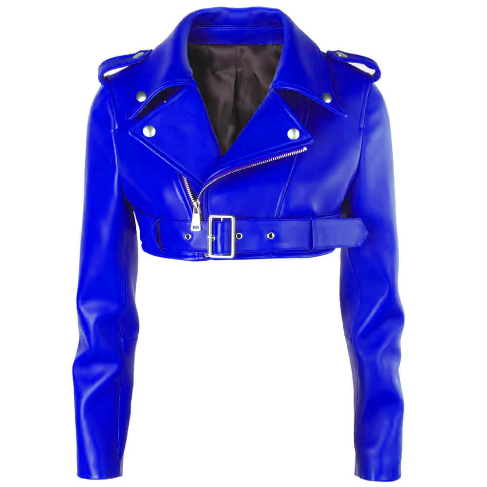 Women's-Biker-Short-Style-Blue-Leather-Jacket-1 Women's-Biker-Short-Style-Blue-Leather-Jacket