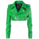 Women's-Biker-Short-Style-Green-Leather-Jacket