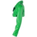 Women's-Biker-Short-Style-Green-Leather-Jacket