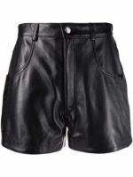 Black High Waisted Leather Shorts