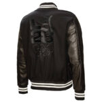Black LA28 Full Snap Varsity Jacket