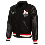 Black Los Angeles 28 Full Snap Varsity Jacket