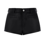 Black Low Waisted Leather Shorts