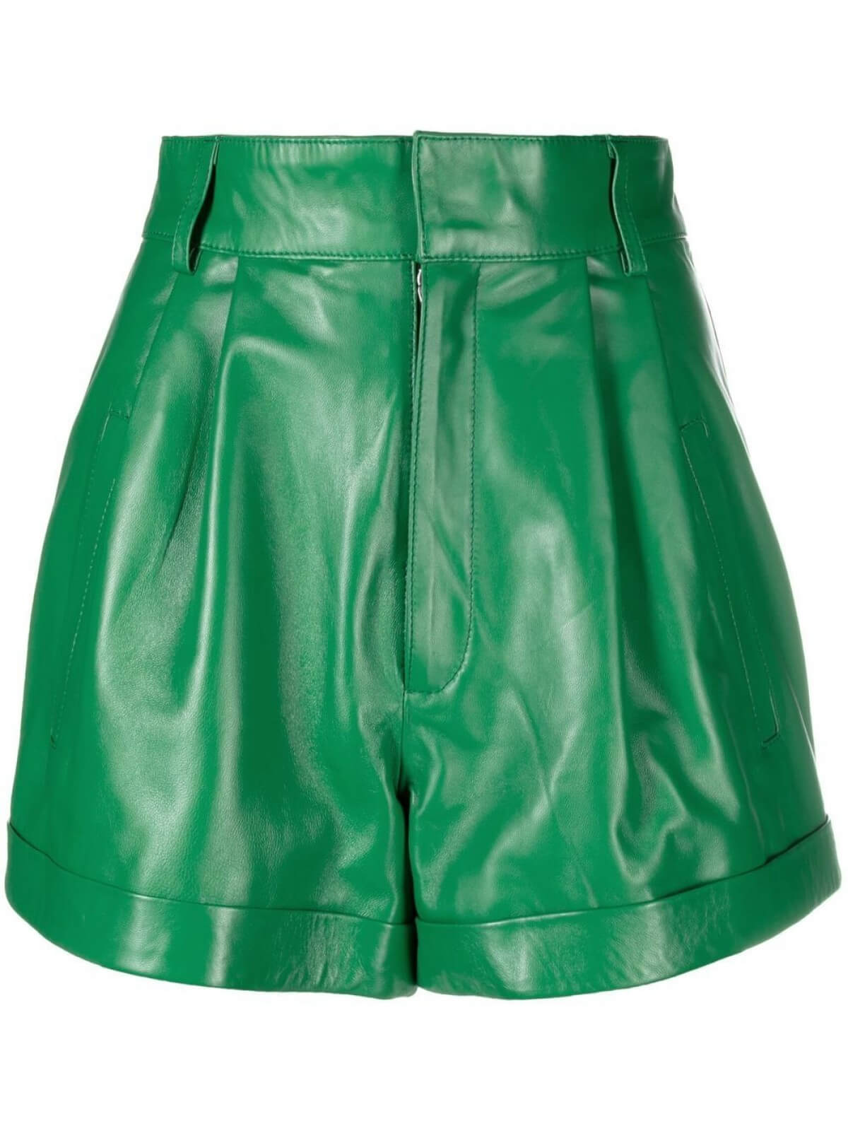 High Waisted Green Leather Shorts High Waisted Green Leather Shorts