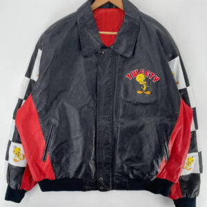 Vintage-Looney-Tunes-Tweety-Birds-Leather-Jacket