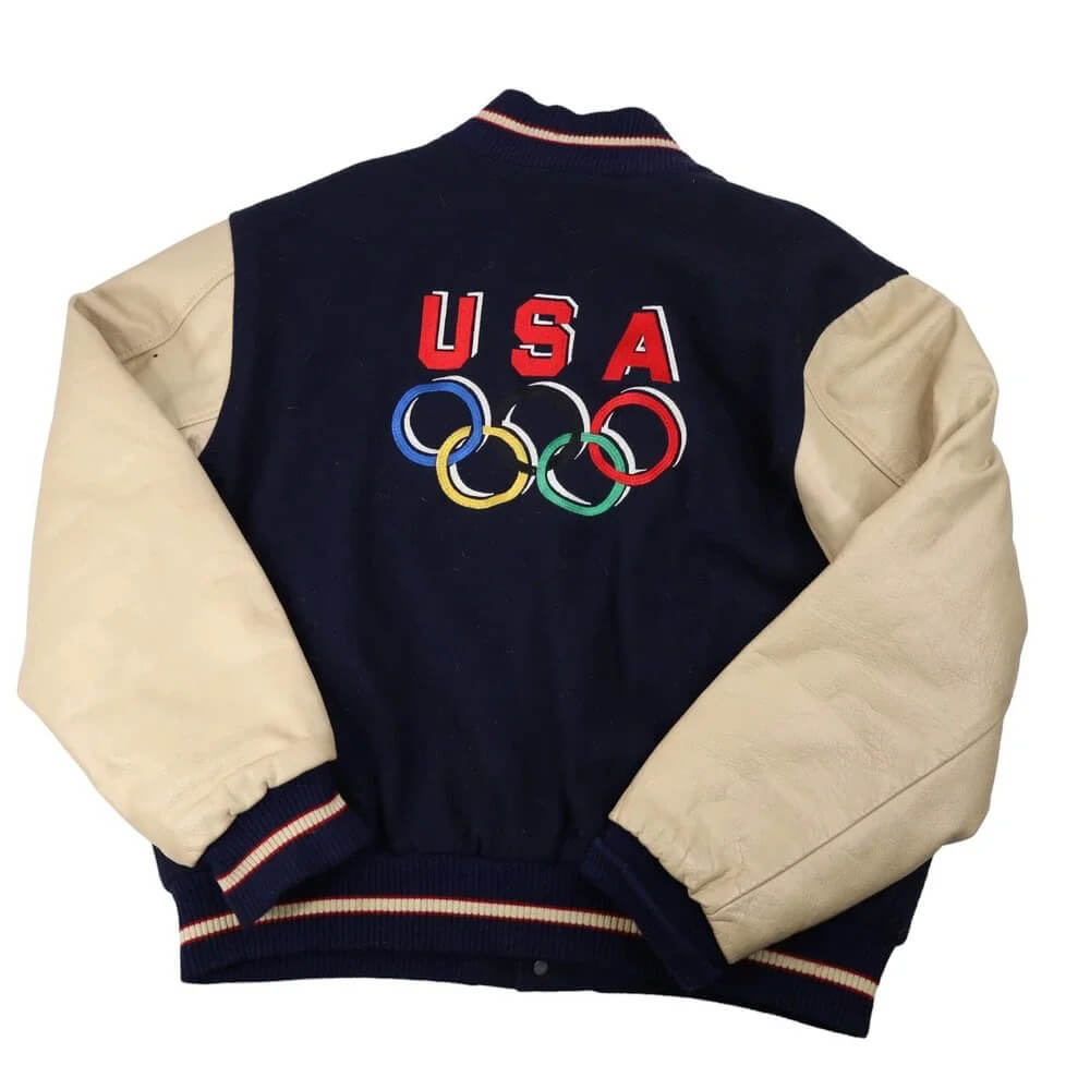 Vintage-USA-Olympic-Navy-And-Cream-Varsity-Jacket