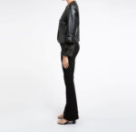Black Leather with Faux Fur Jacket