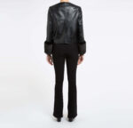 Black Leather with Faux Fur Jacket