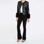 Black Leather with Faux Fur Jacket