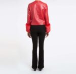 Red Leather with Faux Fur Jacket