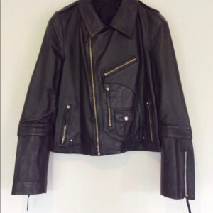 Speedy Gonzales Black Biker Cartoon Leather Jacket