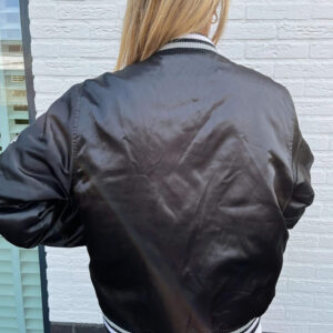 Black New York Yankees Bomber Satin Jacket