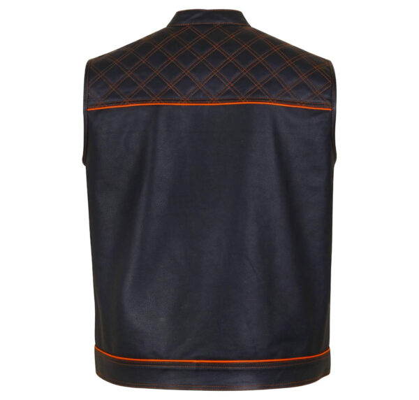 Men's-Black-Orange-Quilted-Style-Leather-Vest