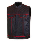 Men's-Black-Red-Quilted-Style-Leather-Vest