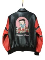 Betty Boop American Toons Flower Power Black Leather Jacket