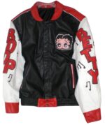 Betty Boop Bimbo Pudgy Black White Leather Jacket