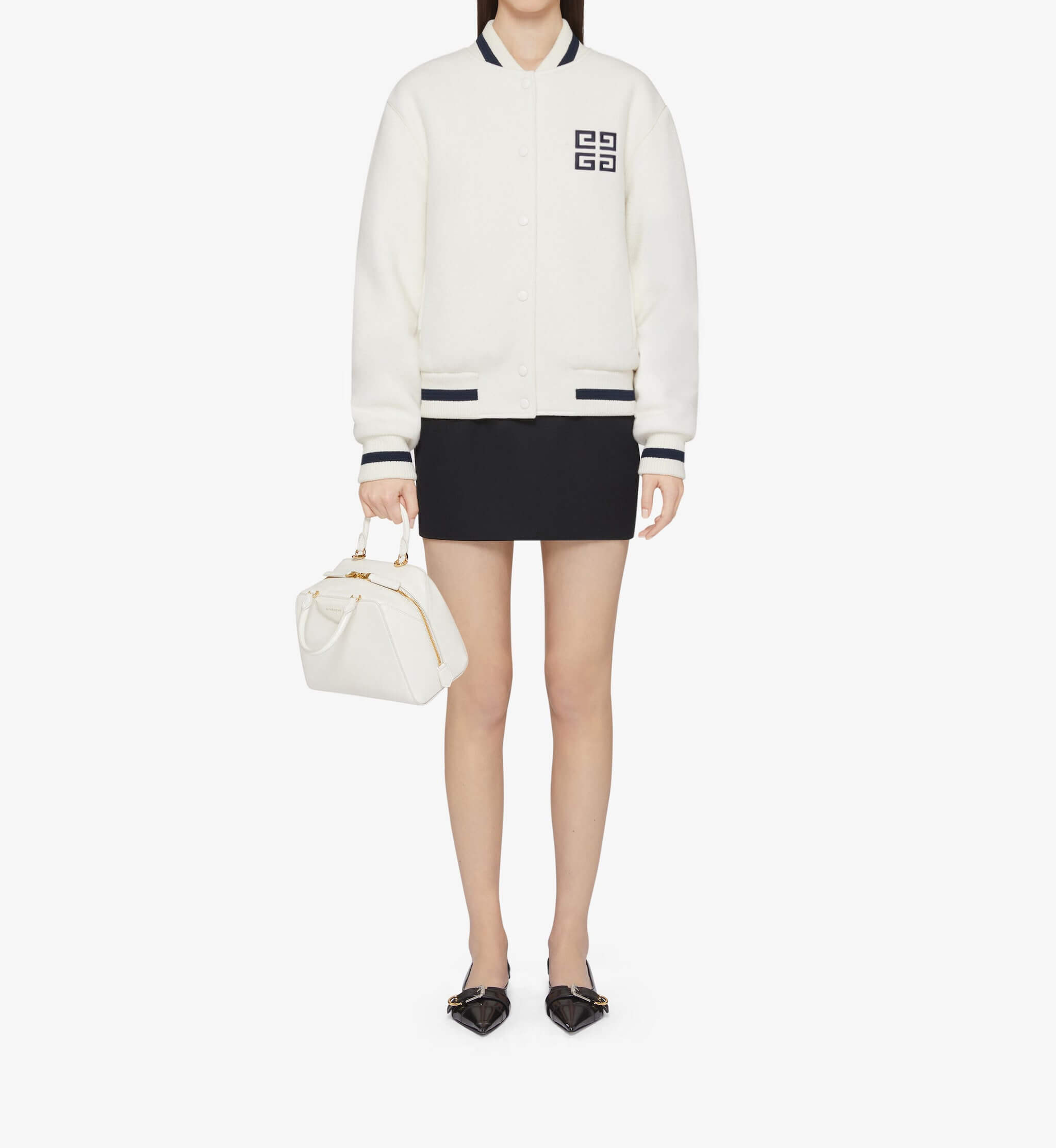 Givenchy 4G Logo White Wool Jacket (3) Givenchy 4G Logo White Wool Jacket