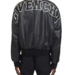 Givenchy Back Logo Leather Bomber Jacket