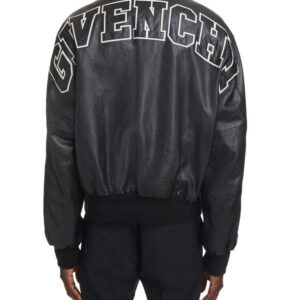 Givenchy Back Logo Leather Bomber Jacket