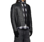 Givenchy Black Embossed Logo Leather Jacket
