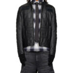 Givenchy Black Embossed Logo Leather Jacket