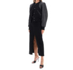 Givenchy Black Wool And Leather Cropped Bomber Jacket