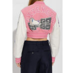 Givenchy Bstroy Pink White Cropped Varsity Jacket