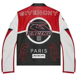 Nicolas Cage LA 2024 Givenchy Red and Black Leather Jacket