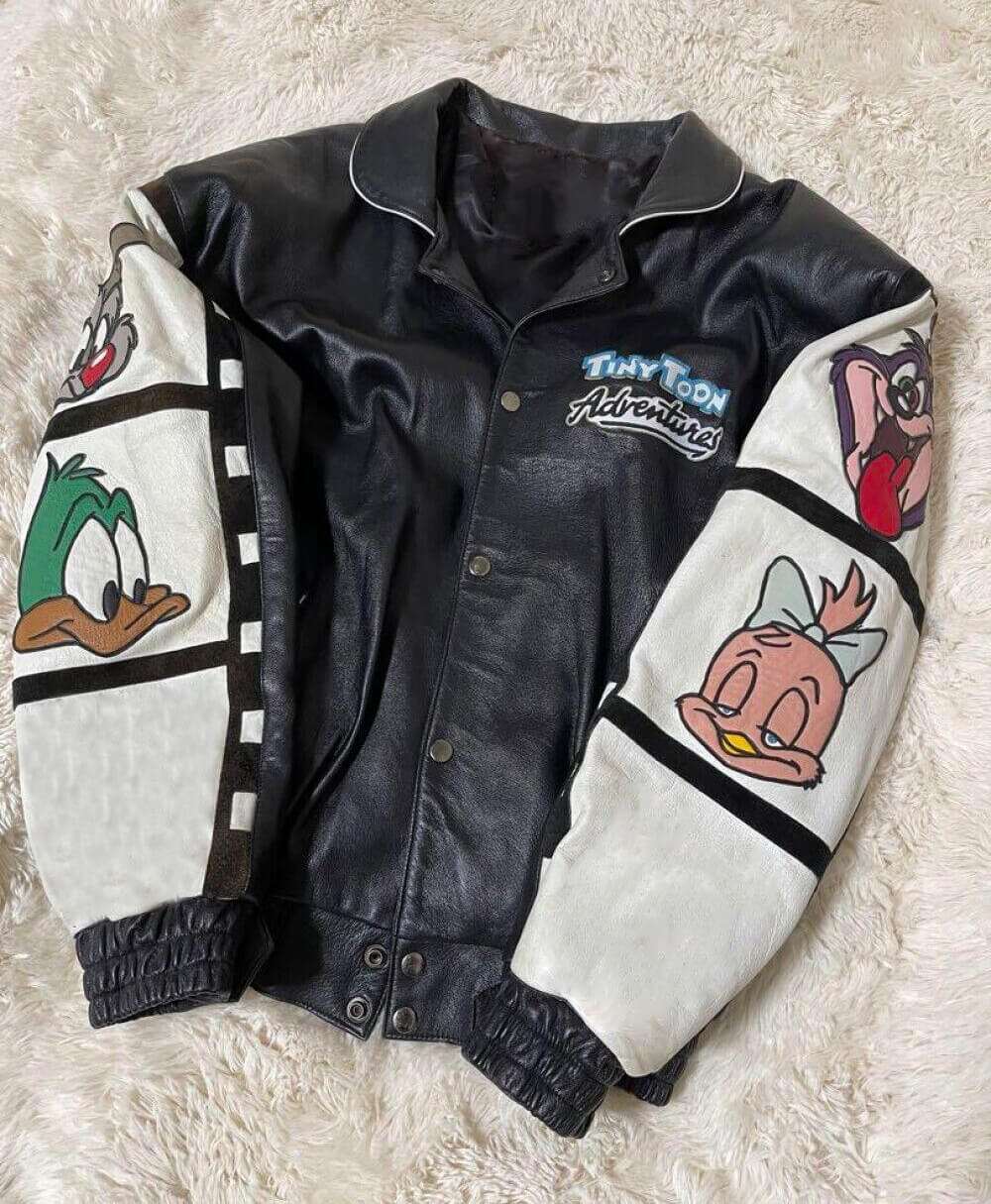 Vintage-Tiny-Toon-Adventures-Leather-Bomber-Jacket-1 Vintage-Tiny-Toon-Adventures-Leather-Bomber-Jacket