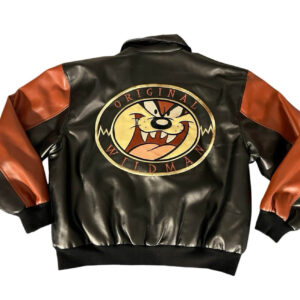 Looney-Tunes-Original-Taz-Wildman-Leather-Bomber-Jacket