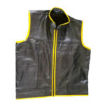 Men's-Black-And-Yellow-Leather-Vest