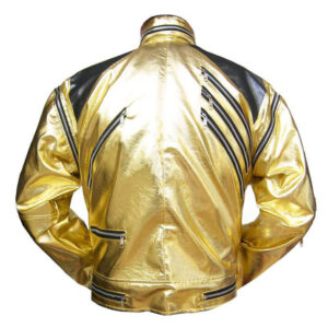 Micheal-Jackson-Golden-And-Black-Metallic-Leather-Jacket