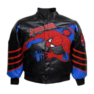 Vintage-Spider-man-Black-Leather-Jacket