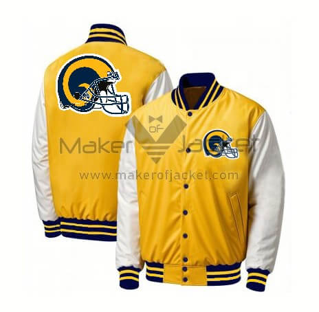 NFL-Team-Yellow-White-Los-Angeles-Rams-Satin-Jacket-2 NFL-Team-Yellow-White-Los-Angeles-Rams-Satin-Jacket