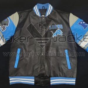 Detroit-Lions-Football-NFL-Black-Leather-Jacket