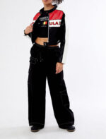 Formula 1 Pole Position Cropped Racing Leather Jacket