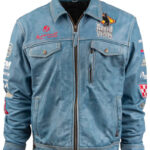 Las Vegas Ultimate Rodeo Sky Blue Mirage Leather Jacket