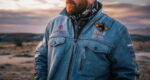 Las Vegas Ultimate Rodeo Sky Blue Mirage Leather Jacket