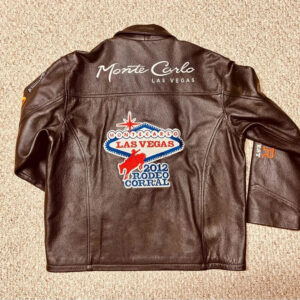 NFR Las Vegas Rodeo 2012 Monte Carlo Brown Leather Jacket