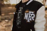 NFR Rodeo Quincy Black White Letterman Varsity Jacket