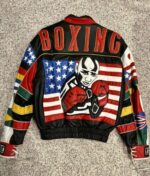 Rare Ringside Multi Country Flag Boxing Leather Jacket